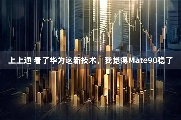 上上通 看了华为这新技术，我觉得Mate90稳了